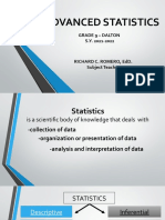 Advanced Statistics: Grade 9 - Dalton S.Y. 2021-2022