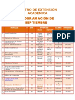 Programacion Cursos de Septiembre ITM