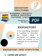 Expository Structures: Elements, Linguistic Signals, Discourse Patterns, Lexicon