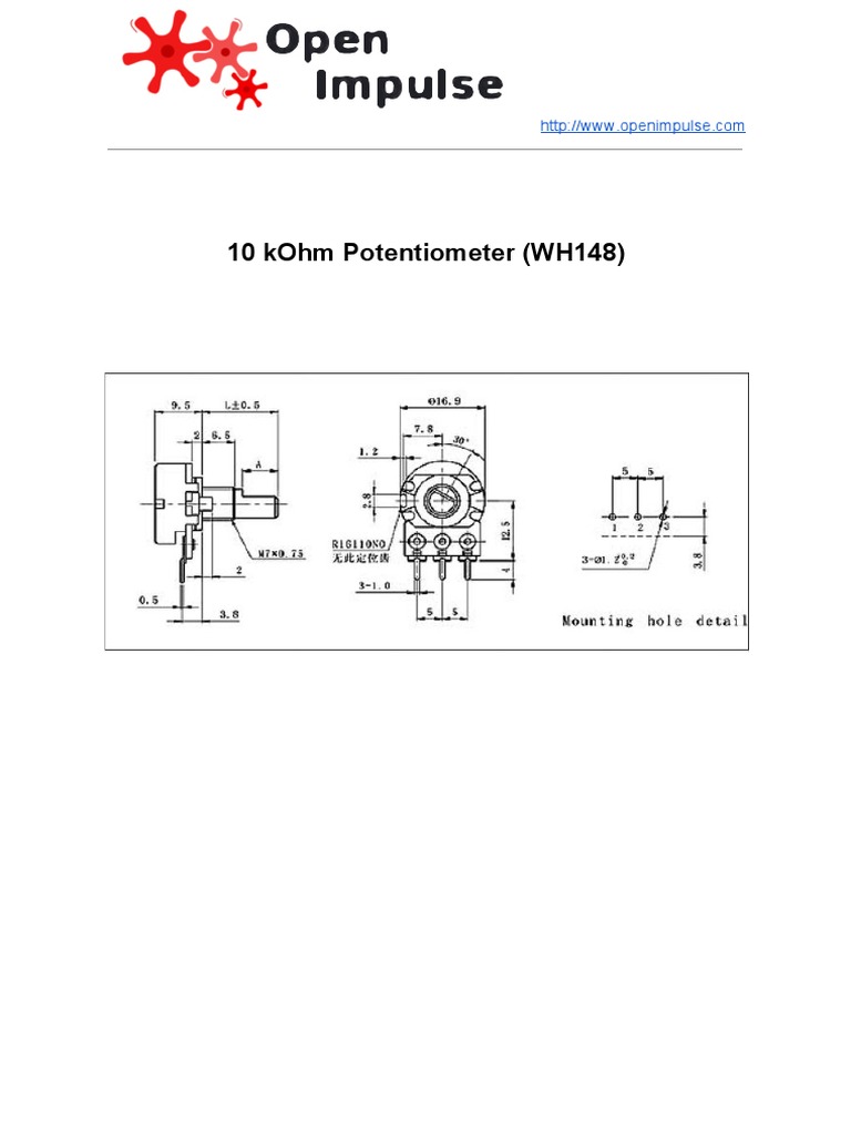 WH148Potentiometer10kOhm Datasheet PDF
