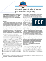 Literature Searches With Google Scholar: Knowing What You Are and Are Not Getting