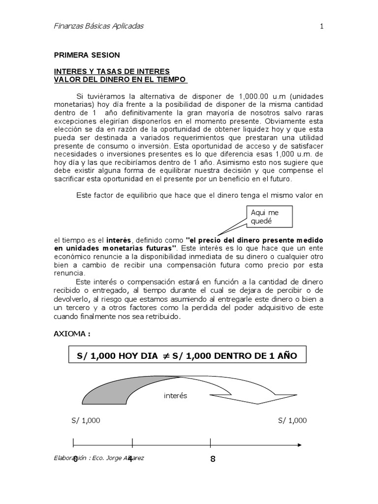 Finanzas Básicas: Interés y Valor del Dinero | PDF | Interés ...