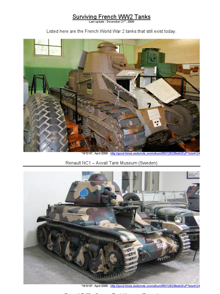 Surviving French Tanks PDF World War II Armoured Fighting Vehicles