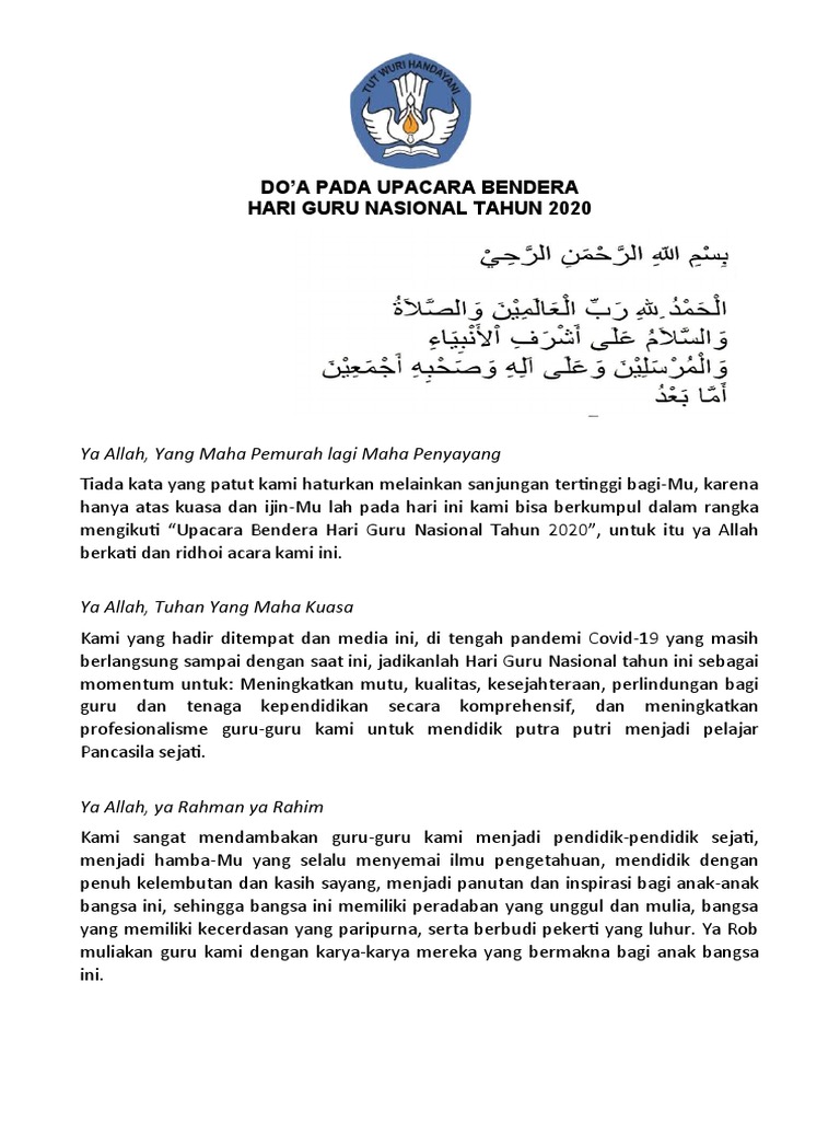 Kumpulan Doa HGN 2025: Untuk Upacara dan Caption Medsos