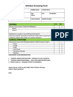 Infection Screening Form Word Template