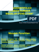 (DM) Mengindentifikasi Sumbersumber Masalah Penelitian Keperawatan