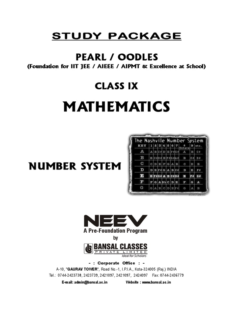 Mathematics: Study Package Pearl / Oodles Class Ix | PDF | Numbers ...