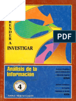 Serie Aprender A Investigar, MÓDULO 4 Análisis de La Información - Yolanda Gallardo de Parada 1999