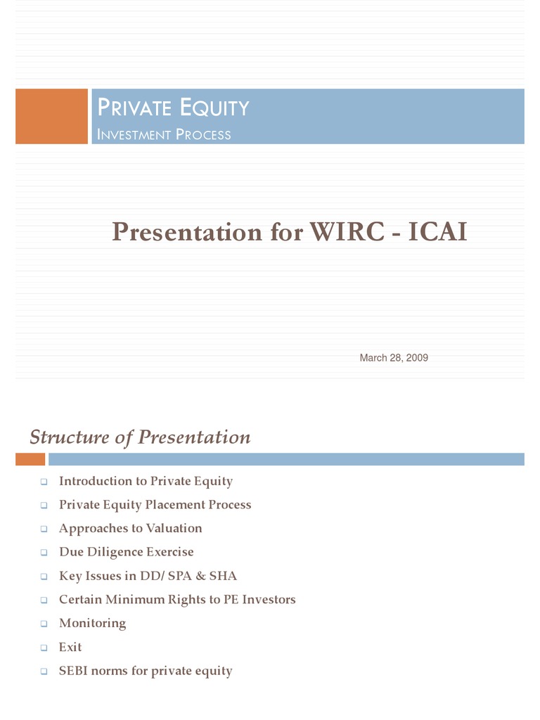 Investment Process Private Equity Pdf Valuation Finance Investor