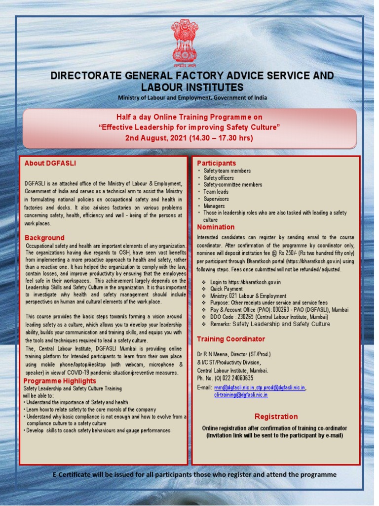 Online Training: Safety Leadership Skills | PDF | Occupational Safety ...
