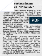 "Liberatarians (Sic) Adopt 'Plank.'" Santa Cruz Sentinel (July 21, 1977), P. 8