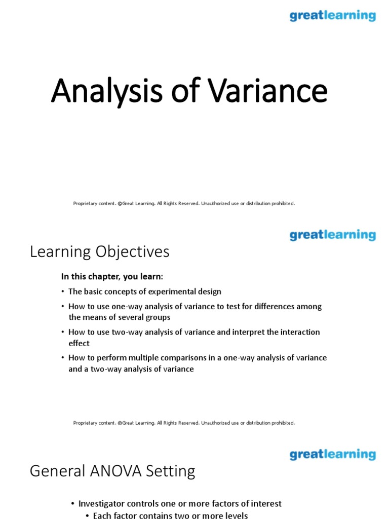 Analysis of Variance-1 | PDF | Analysis Of Variance | Variance