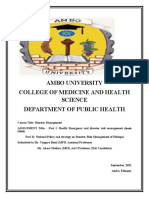 Ambo University Course on Health Emergency and Disaster Risk Management