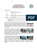Memorandum FOR: Provincial Director: Mountain Province Provincial Police Office