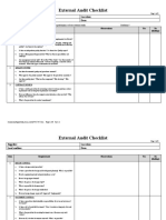 External Audit Checklist: Supplier: Location: Lead Auditor: Date