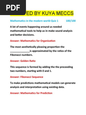Mathematics Quiz 1 Prelims Kuya Meccs