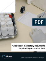 Checklist of Mandatory Documents Required by ISO IEC 17025 2017 En