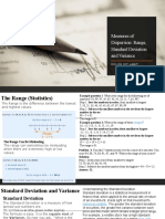 Measures of Dispersion: Range, Standard Deviation and Variance