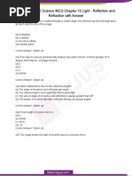 CBSE Class 10 Science MCQ Chapter 10 Light Reflection and Refraction