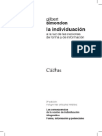 Simondon La Individuación A La Luz de Las Nociones de Forma e Información