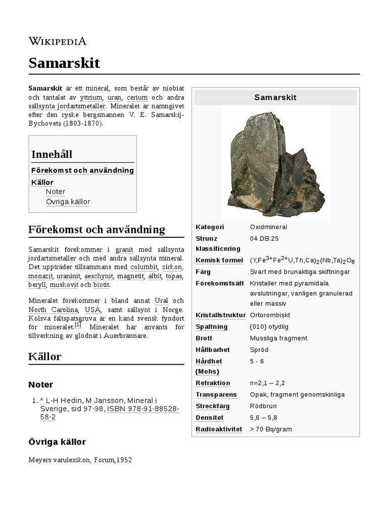 Samarskit | PDF