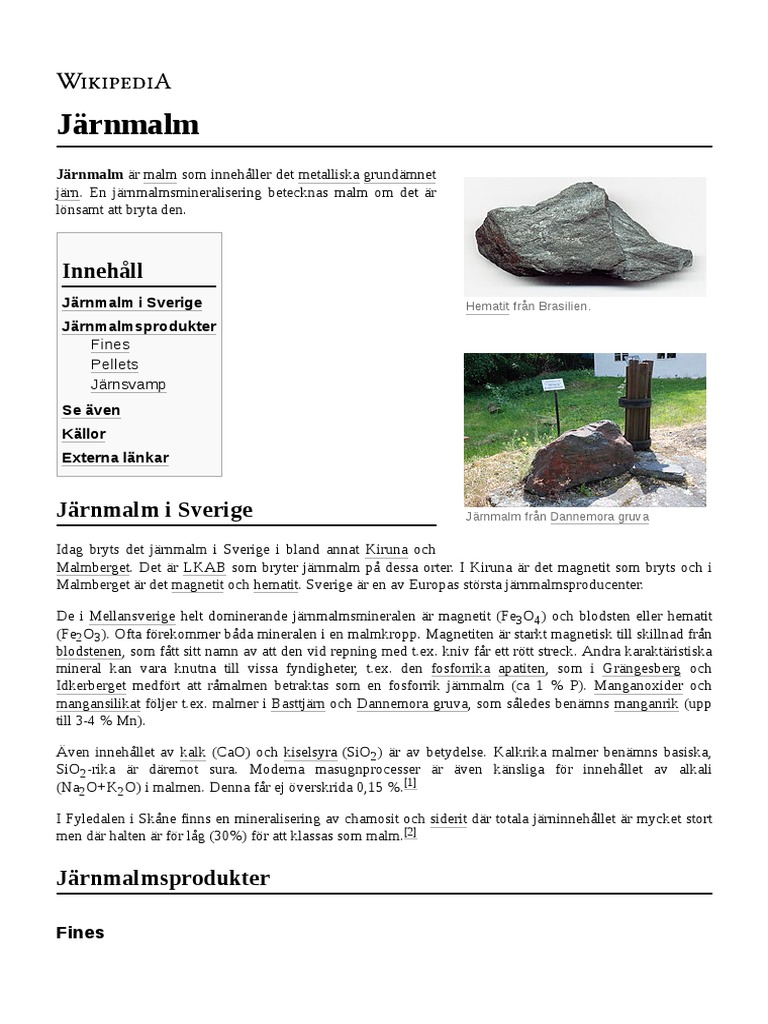 Järnmalm | PDF