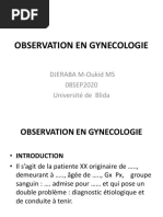 OBSERVATION EN GYNECOLOGIE