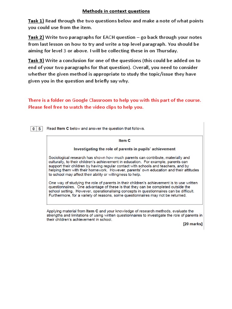 Methods in Context: Writing Guide | PDF