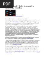Inceputul lumii - limita structurala a cosmologiei stiintifice