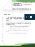 Chemistry Society Constitution and Bylaws Draft