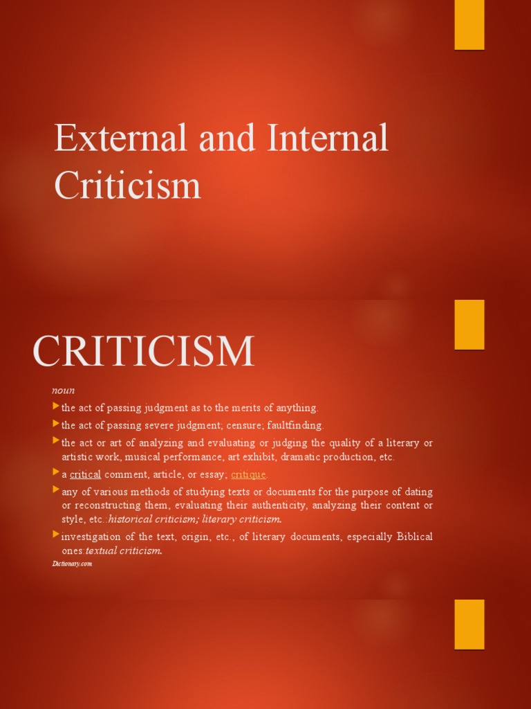 4 External and Internal Criticism | PDF | Criticism | Plagiarism