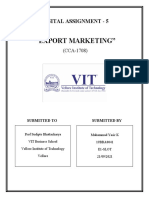 "Export Marketing": Digital Assignment - 5