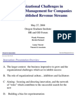 Organizational Challenges in Innovation Management For Companies With Established Revenue Streams