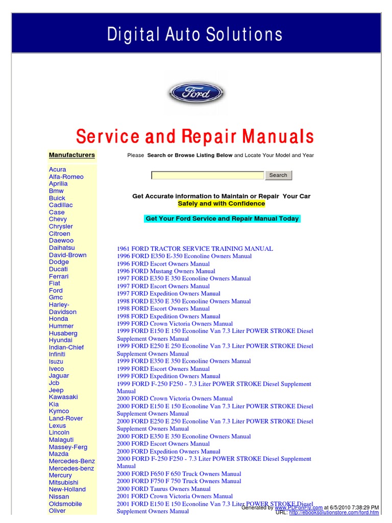 Ford Manual Servicio Reparacion | | Ford Motor Company | Ford F Series