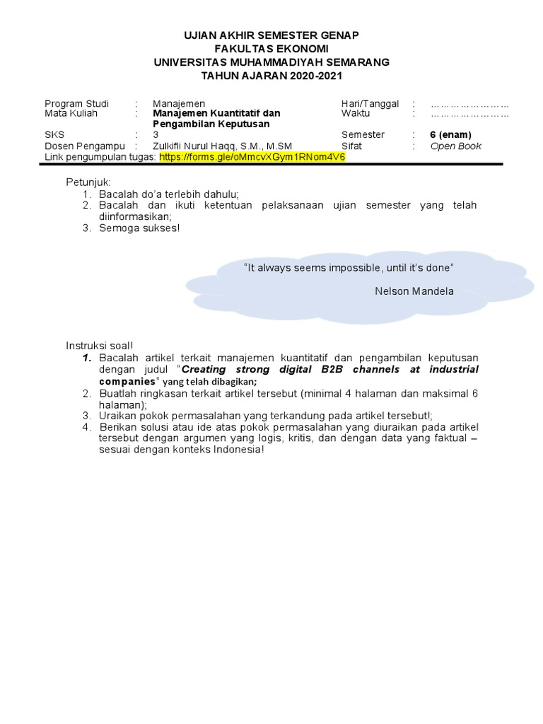 Soal Uas Mkpk Pdf