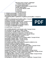 Lista subiectelor pentru examen la Introd in Stiin. Polit.. Facultatea RI SP J , anul I 2020