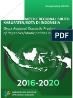 Produk Domestik Regional Bruto Kabupaten - Kota Di Indonesia 2016-2020