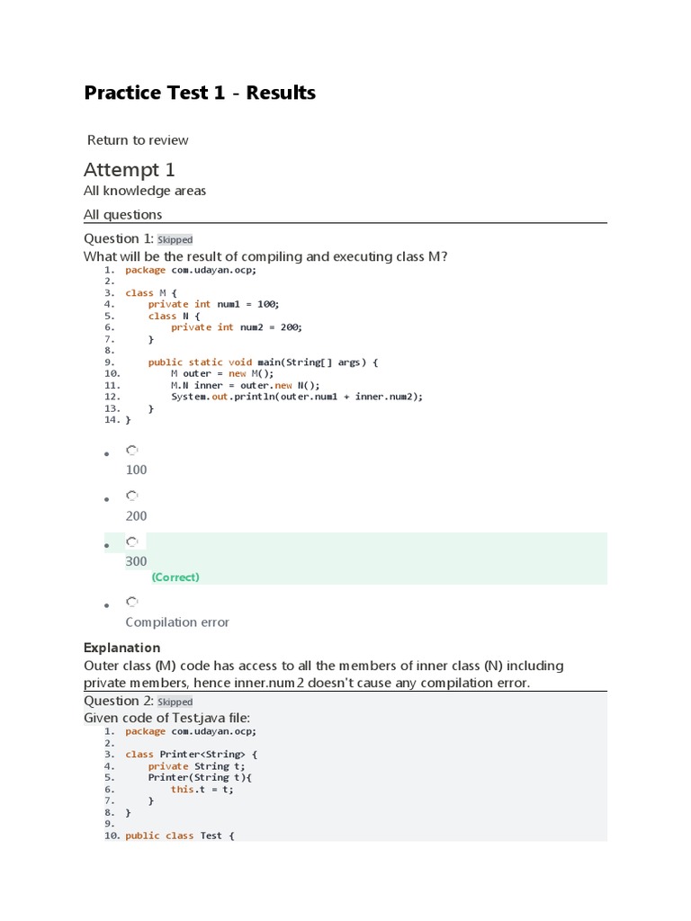 Java8 Professional Udamy Practice Test 1 | PDF | Parameter (Computer ...