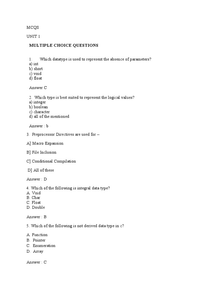 MCQS on C Programming Fundamentals | PDF | Pointer (Computer ...