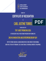 Certificate of Recognition: Carl Justine Torres