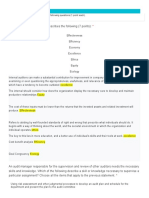 Multiple Choice Questions on Ethics, Risk, and Internal Auditing