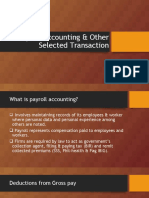 Payroll Accounting & Other Selected Transaction