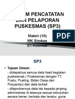 Sistem Pencatatan Dan Pelaporan Puskesmas (Sp3) : Materi (10) MK Simkes S1-Kesmas
