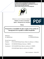 Perspectives Et Modalités de Mise en Place D'un Systéme de Management de La