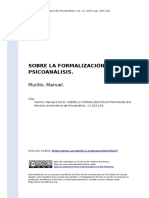 Murillo, Manuel (2013) - Sobre La Formalización en Psicoanálisis