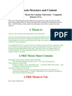 PHD Thesis Structure and Content