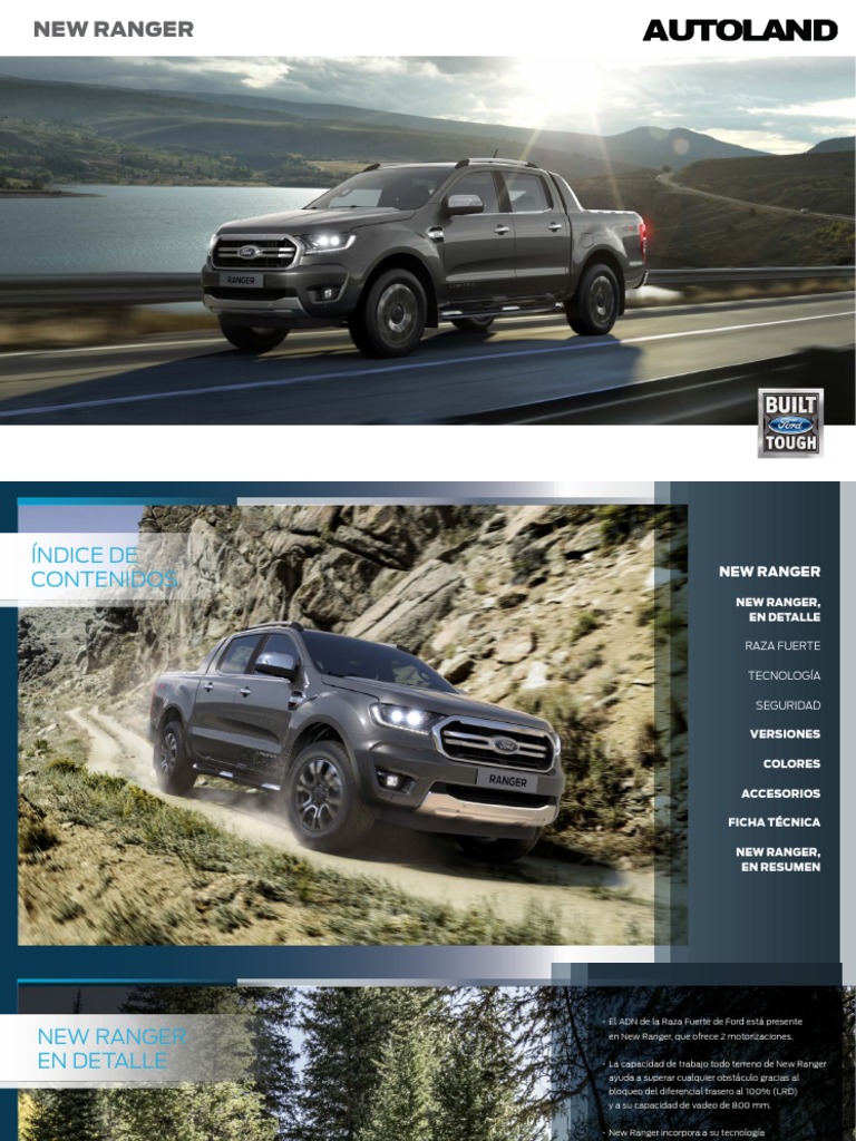 Ficha Tecnica Ford Ranger AUTOLAND | PDF | Tracción en las cuatro ...
