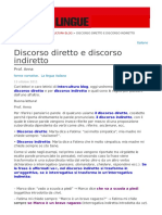 Discorso Diretto e Discorso Indiretto