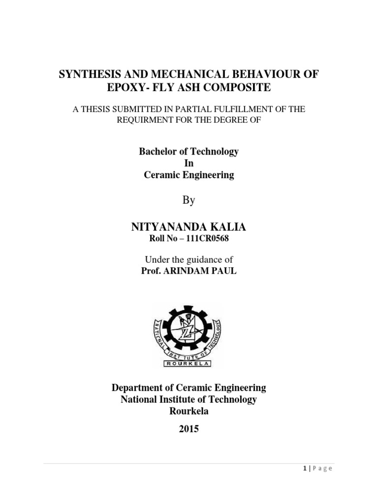 Synthesis and Mechanical Behaviour of Epoxy-Fly Ash Composite | PDF ...