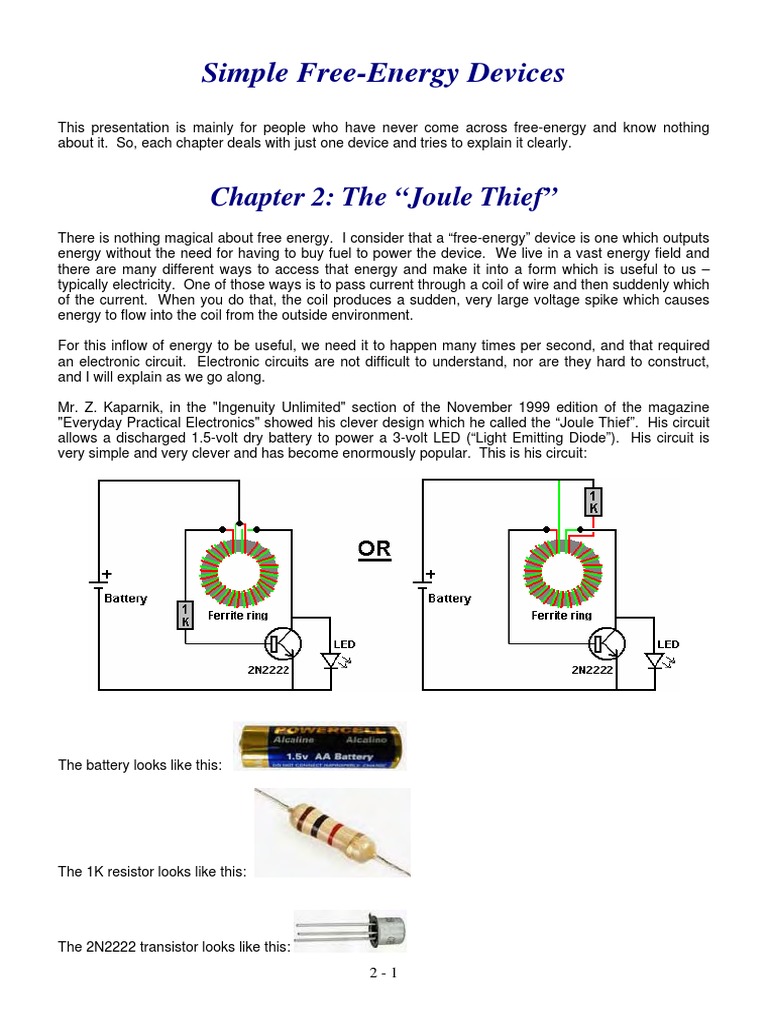 Simple FreeEnergy Devices Chapter 2 The "Joule Thief" PDF